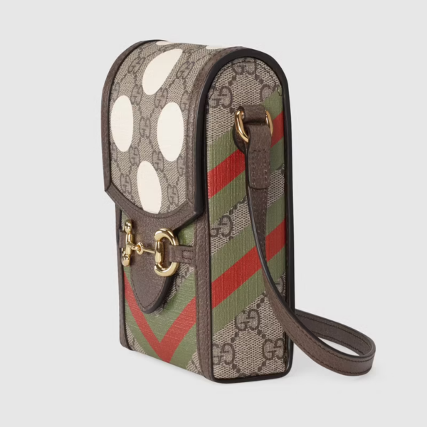 Túi Gucci Horsebit 1955 Mini Beige And Brown Leather 625615-UQHFG-8679 - Ảnh 4