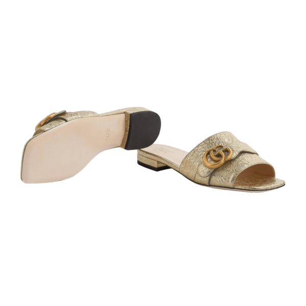 Dép Gucci Women's Slide With Double G Gold 626742-DKT00-7100 - Ảnh 5