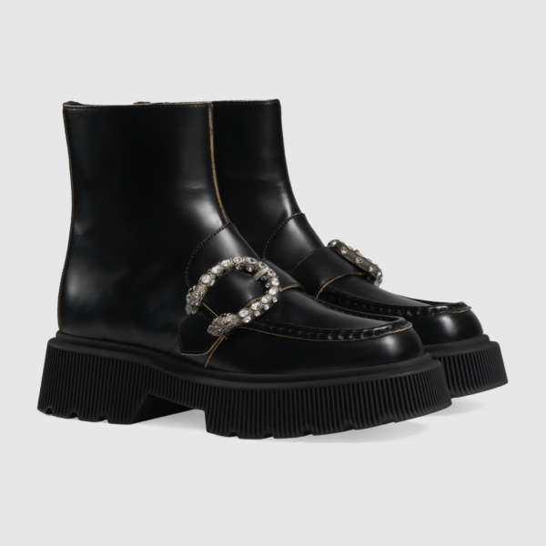 Giày Gucci Leather Ankle Boots 627291-DS800-1000 - Ảnh 5