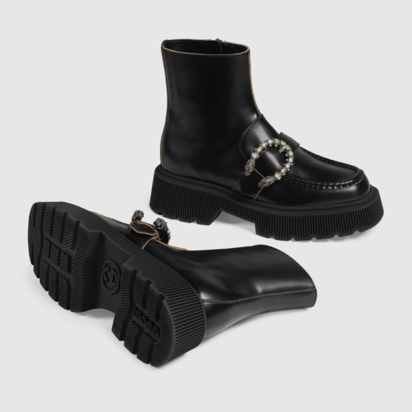 Giày Gucci Leather Ankle Boots 627291-DS800-1000 - Ảnh 6