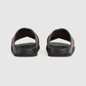 Dep Gucci Men's Rubber Slide Sandal With Web 'Black' ‎630326-J8700-8460