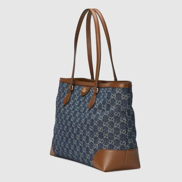 Túi Gucci Ophidia GG Medium Tote Dark Blue And Brown Leather ‎631685-2KQGG-8375 - Ảnh 4