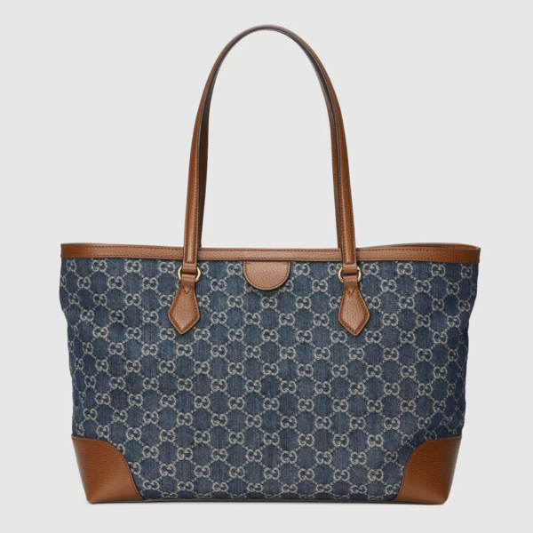 Túi Gucci Ophidia GG Medium Tote Dark Blue And Brown Leather ‎631685-2KQGG-8375 - Ảnh 3