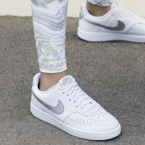 Giày Nike Court Vision Low 'White Metallic Silver' CD5434-111 - Ảnh 2