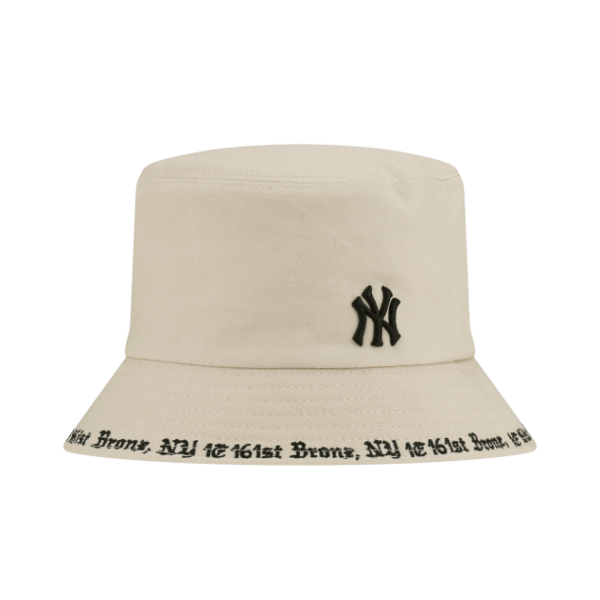 Mũ MLB Gothic Stadium Bucket Hat New York Yankees White 32CPHG011-50B - Ảnh 2