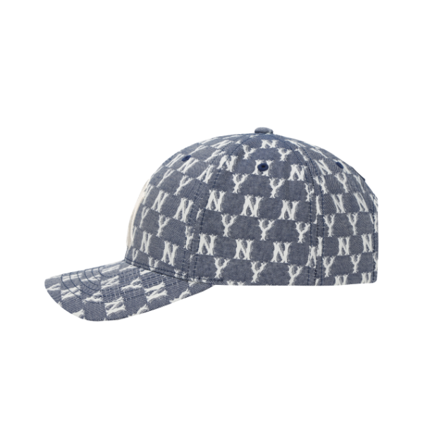 Mũ MLB Monogram Blue Jacard Curve Adjustable Cap NY 32CPFE011-50N - Ảnh 2