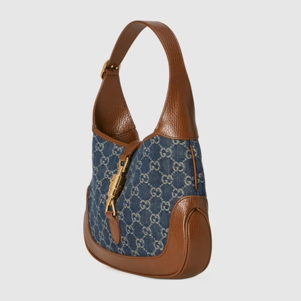 Túi Gucci Jackie 1961 Small Shoulder Dark Blue And Brown 636706-2KQGG-8375 - Ảnh 5
