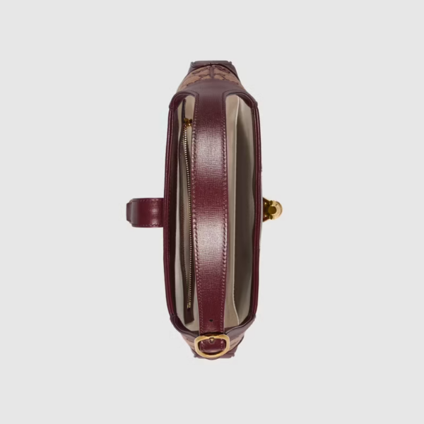 Túi Gucci Jackie 1961 Small Shoulder Burgundy GG Canvas ‎636706-GY5WG-9864 - Ảnh 4