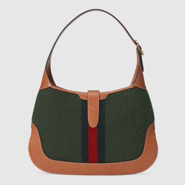 Túi Gucci Jackie 1961 Small Shoulder Bag Dark Green Fabric ‎636706-HS3KG-3382 - Ảnh 2