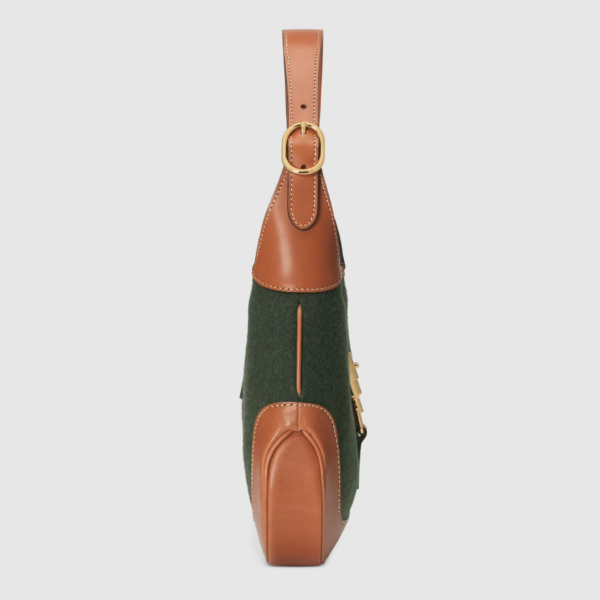 Túi Gucci Jackie 1961 Small Shoulder Bag Dark Green Fabric ‎636706-HS3KG-3382 - Ảnh 3