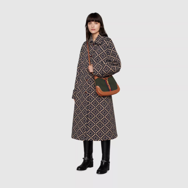 Túi Gucci Jackie 1961 Small Shoulder Bag Dark Green Fabric ‎636706-HS3KG-3382 - Ảnh 6