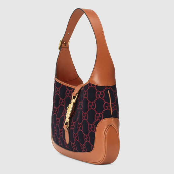 Túi Gucci Jackie 1961 'Blue Red' GG Wool Fabric ‎636706-HS3OG-8703 - Ảnh 4
