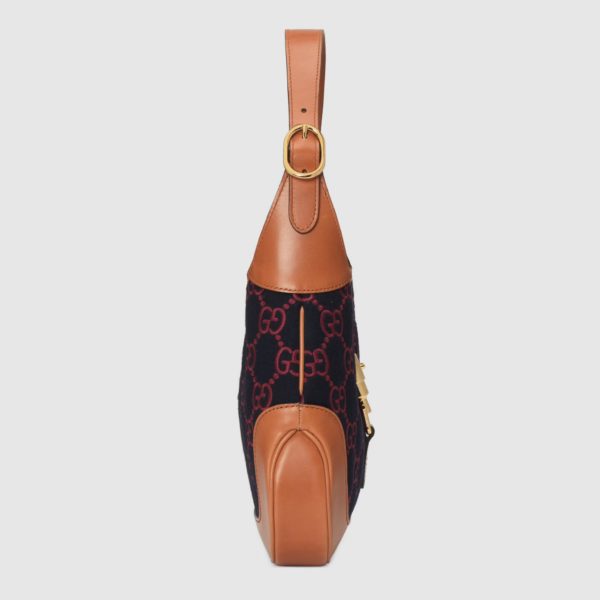 Túi Gucci Jackie 1961 'Blue Red' GG Wool Fabric ‎636706-HS3OG-8703 - Ảnh 7