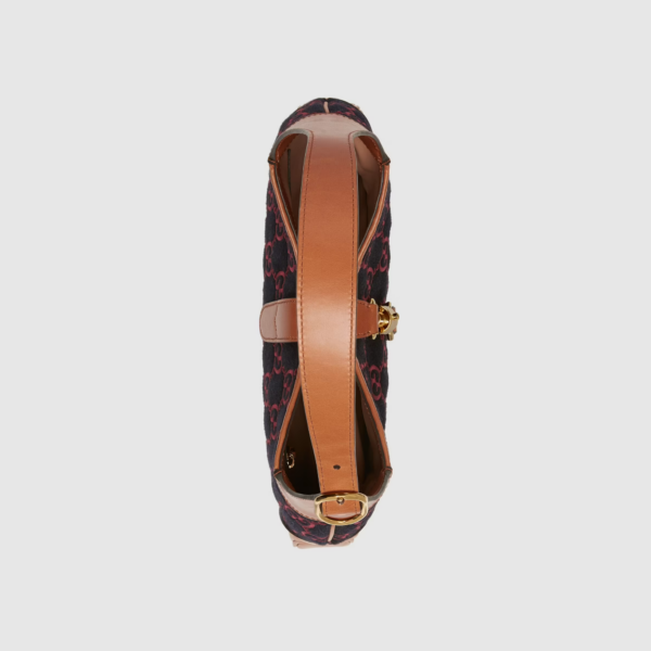 Túi Gucci Jackie 1961 'Blue Red' GG Wool Fabric ‎636706-HS3OG-8703 - Ảnh 5