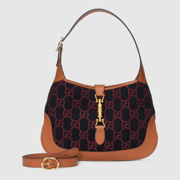 Túi Gucci Jackie 1961 'Blue Red' GG Wool Fabric ‎636706-HS3OG-8703 - Ảnh 2