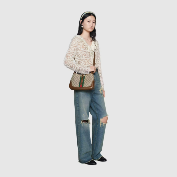 Túi Gucci Jackie 1961 Ebony GG 'Brown' ‎636706-HUHHG-8565 - Ảnh 8