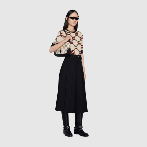 Túi Gucci Jackie 1961 GG 'Black White' ‎636706-UGMBG-9063 - Ảnh 9