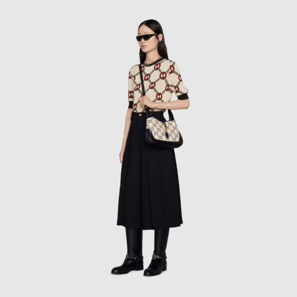 Túi Gucci Jackie 1961 GG 'Black White' ‎636706-UGMBG-9063 - Ảnh 7