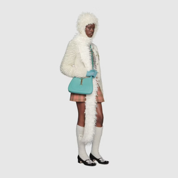 Túi Gucci Jackie 1961 Small Shoulder Bag Light Blue Leather 636709-10O0G-4933 - Ảnh 9