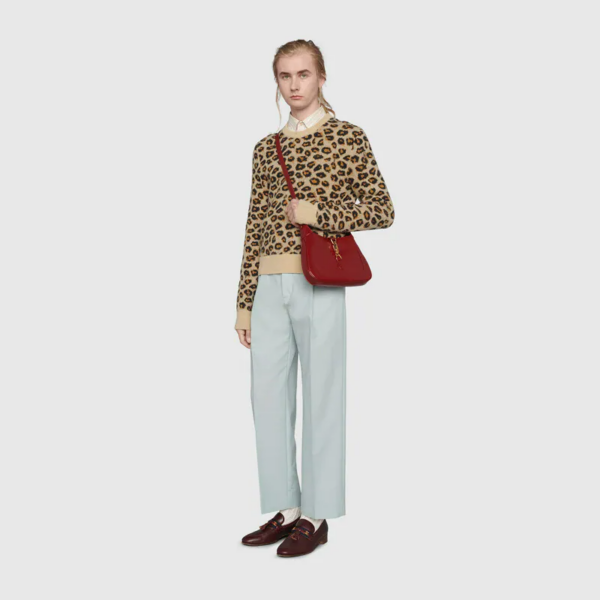 Túi Gucci Jackie 1961 Small Shoulder Bag Red Leather 636709-10O0G-6638 - Ảnh 9