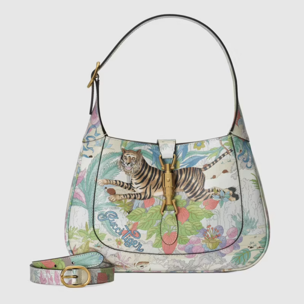 Túi Gucci Tiger Jackie 1961 Small Off White Leather 636709-UTIAC-9270 - Ảnh 2