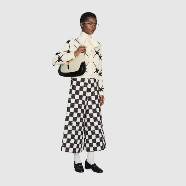 Túi Gucci Jackie 1961 With 'Black Leathe'r Trim ‎ - Ảnh 9
