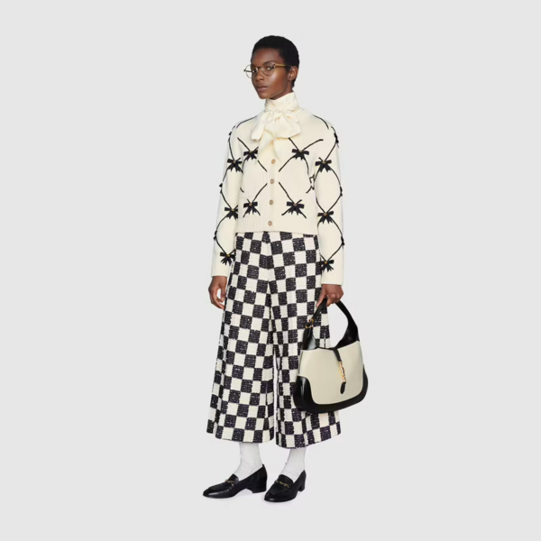 Túi Gucci Jackie 1961 With 'Black Leathe'r Trim ‎ - Ảnh 10