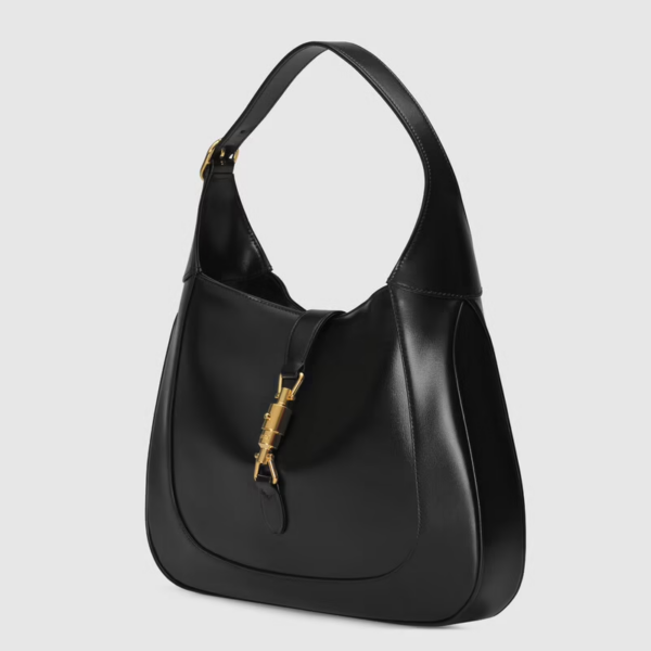 Túi Gucci Jackie 1961 Medium Shoulder Black Leather ‎636712-10O0G-1000 - Ảnh 5