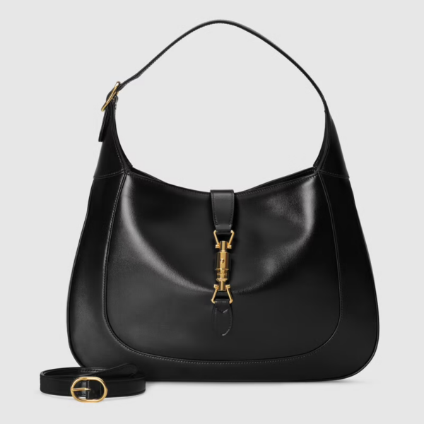 Túi Gucci Jackie 1961 Medium Shoulder Black Leather ‎636712-10O0G-1000 - Ảnh 4