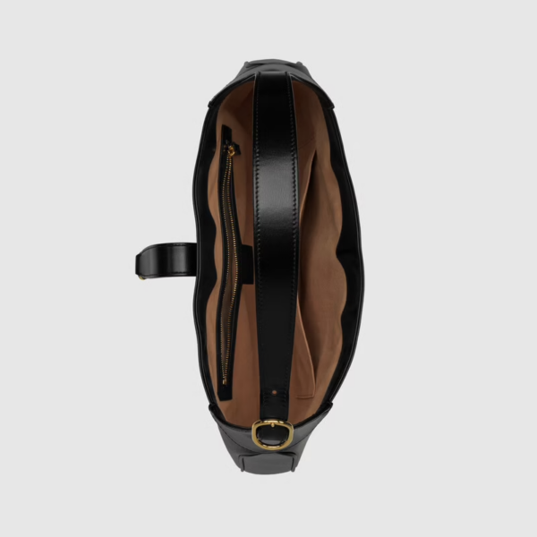 Túi Gucci Jackie 1961 Medium Shoulder Black Leather ‎636712-10O0G-1000 - Ảnh 2