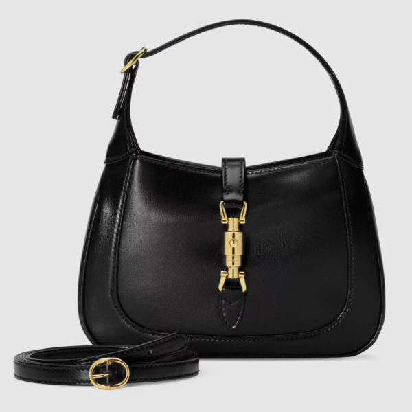 Túi Gucci Jackie 1961 Mini Shoulder Bag Black Leather 637091-10O0G-1000 - Ảnh 3