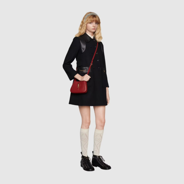 Túi Gucci Jackie 1961 Mini Shoulder Bag Red Leather 637091-10O0G-6638 - Ảnh 10