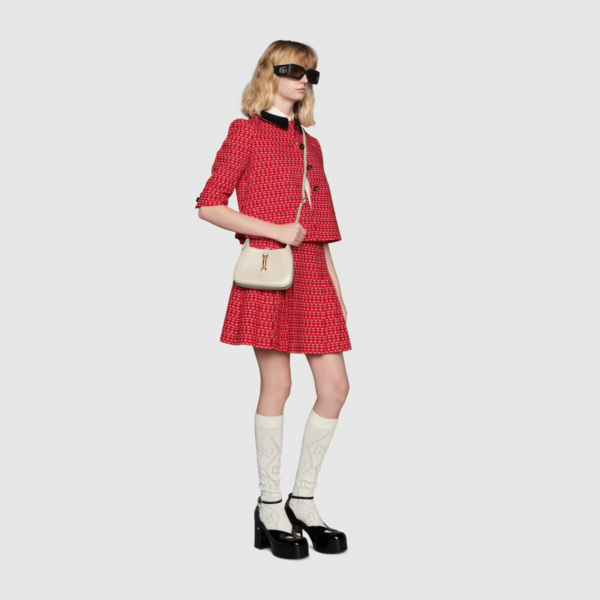 Túi Gucci Jackie 1961 Mini Shoulder Bag White Leather 637091-10O0G-9022 - Ảnh 2