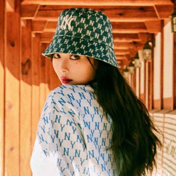 Mũ MLB Monogram Blue Jacquard Bucket Hat 32CPHV011-50N - Ảnh 5
