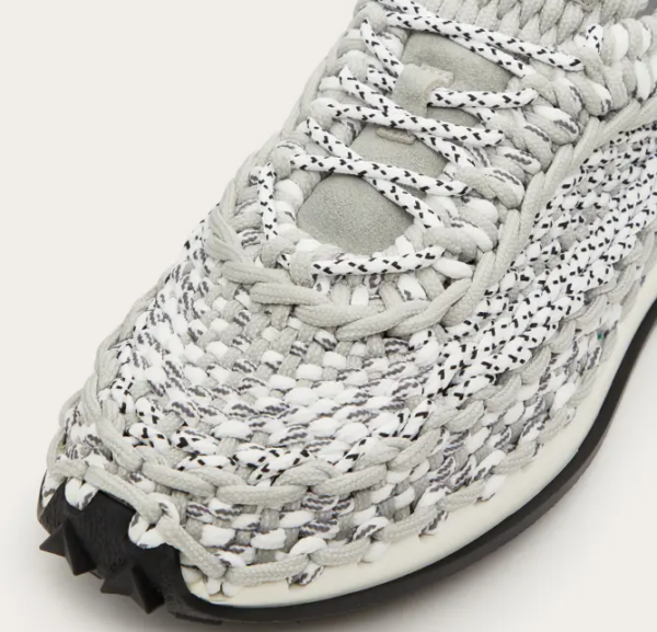 Giày Valentino Crochet Sneakers 'Grey' VY0S0E41ZXB-GD0 - Ảnh 5