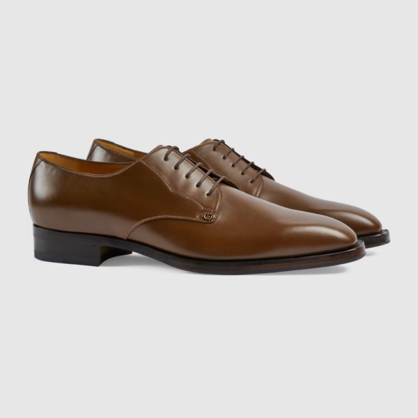 Giày Gucci Men's Lace-Up Shoe Brown Leather 643621-06F00-2248 - Ảnh 5
