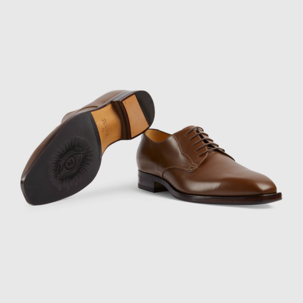 Giày Gucci Men's Lace-Up Shoe Brown Leather 643621-06F00-2248 - Ảnh 4