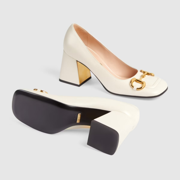 Giày Gucci Women's Mid-heel Pump with Horsebit 643886-C9D00-9022 - Ảnh 5