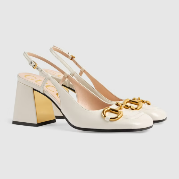 Giày Gucci Women's Mid-heel Slingback with Horsebit 643892-C9D00-9022 - Ảnh 4