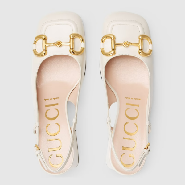 Giày Gucci Women's Mid-heel Slingback with Horsebit 643892-C9D00-9022 - Ảnh 3
