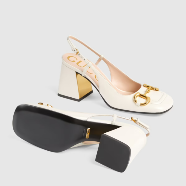 Giày Gucci Women's Mid-heel Slingback with Horsebit 643892-C9D00-9022 - Ảnh 5