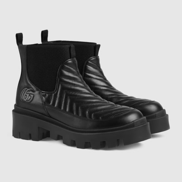 Giày Gucci Women's Matelassé Chelsea Boot 643958-DH7D0-1000 - Ảnh 2