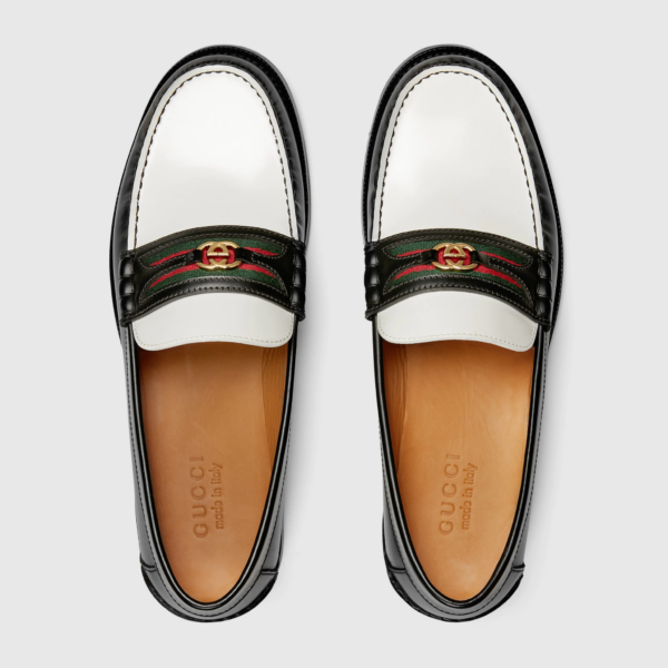 Giày Gucci Loafer Interlocking G 'Black White' 644724-17X20-1079 - Ảnh 3