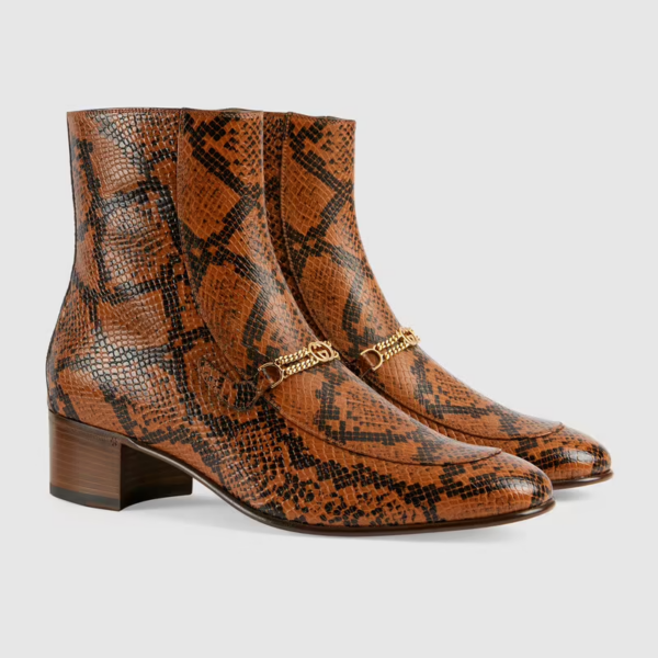 Giày Gucci Boot With Interlocking G Chain 'Brown' 644728-19Y00-7728 - Ảnh 5