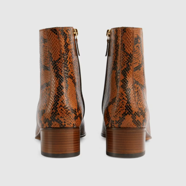 Giày Gucci Boot With Interlocking G Chain 'Brown' 644728-19Y00-7728 - Ảnh 3