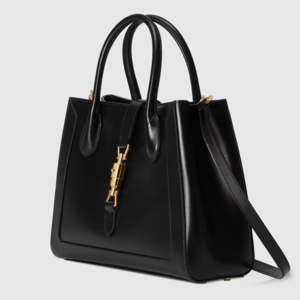 Túi Gucci Jackie 1961 Medium Tote Bag Black Leather 649016-0YK0G-1000 - Ảnh 2
