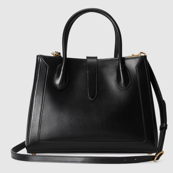 Túi Gucci Jackie 1961 Medium Tote Bag Black Leather 649016-0YK0G-1000 - Ảnh 3