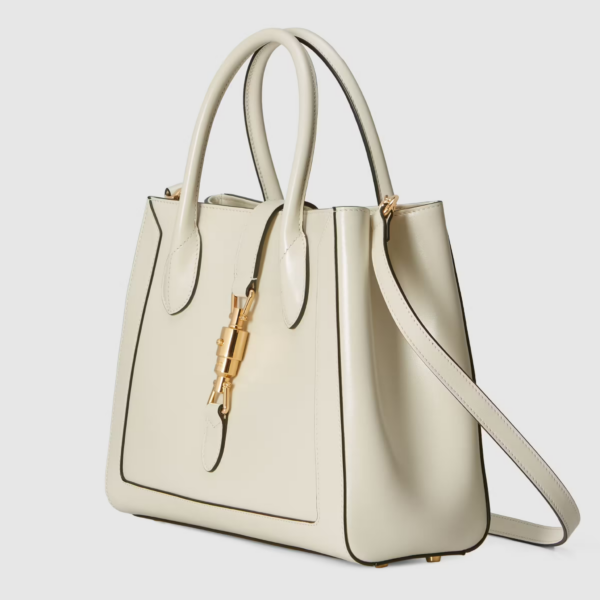 Túi Gucci Jackie 1961 Medium Tote Bag White Leather 649016-0YK0G-9022 - Ảnh 2