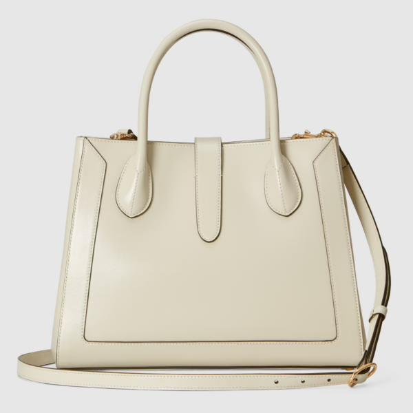 Túi Gucci Jackie 1961 Medium Tote Bag White Leather 649016-0YK0G-9022 - Ảnh 3
