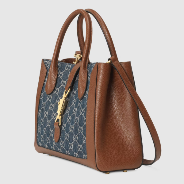 Túi Gucci Jackie 1961 Organic GG 'Dark Blue' 649016-2KQGG-8375 - Ảnh 3